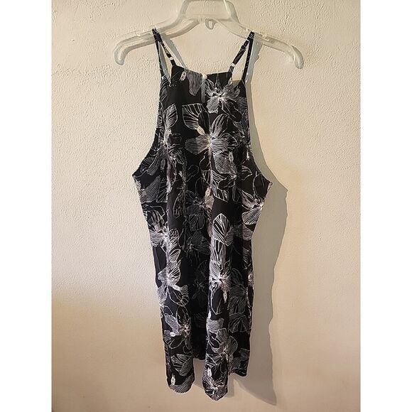 Xchqrti Womens Black and White Floral Short Sleeveless Dress Size XXL Short - Picture 4 of 5